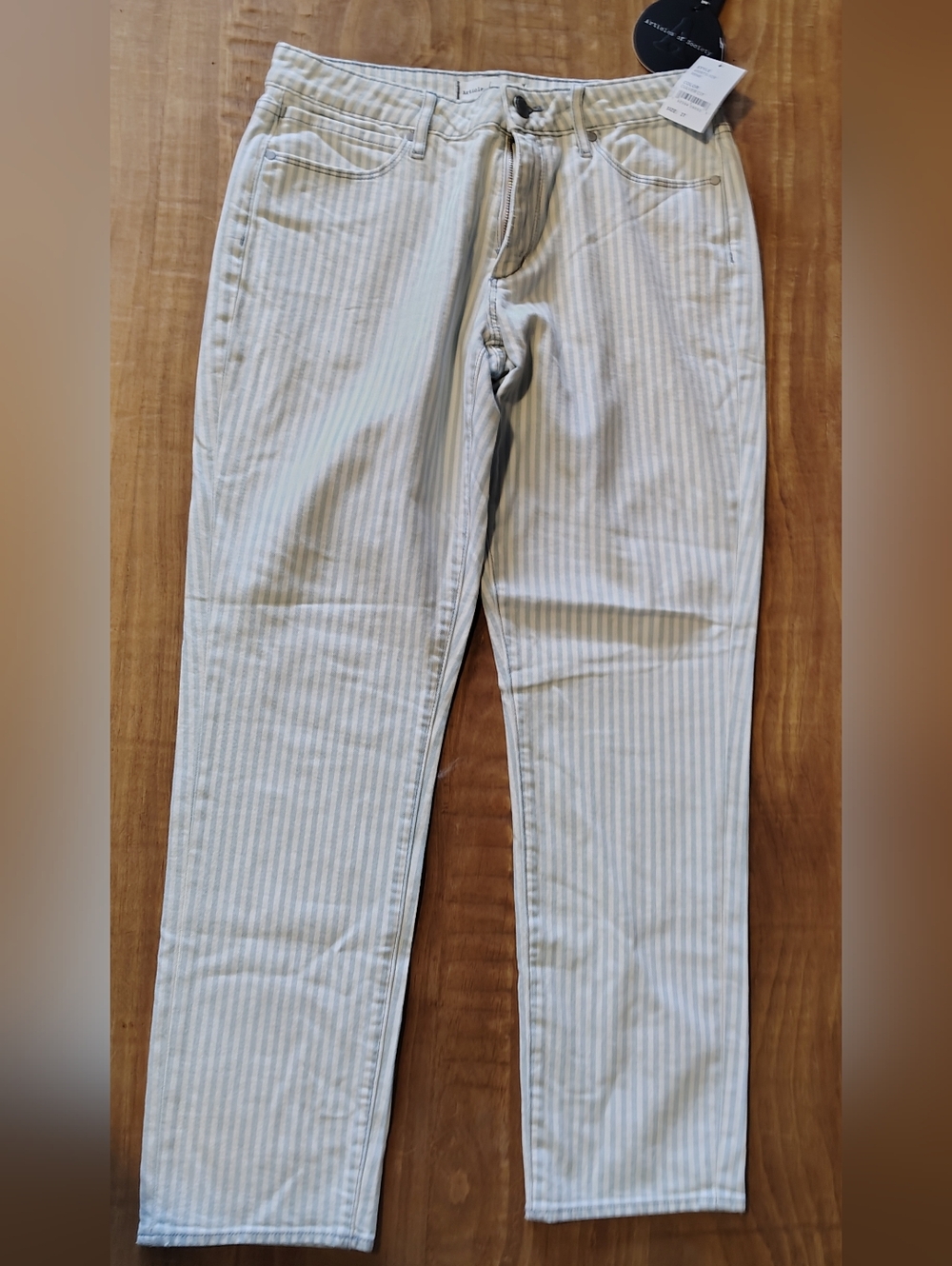 Articles Of Society Conductor Striped Pants - Light Blue & White NWT Size 27